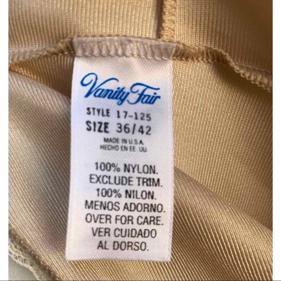 Vintage vanity fair tan nylon satin lace tank - Picture 4 of 4